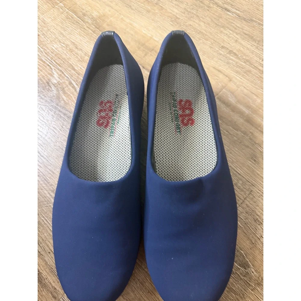 SAS Tripad Comfort Navy Blue Slip On Loafers Womens 9 W Wide Comfort Shoes